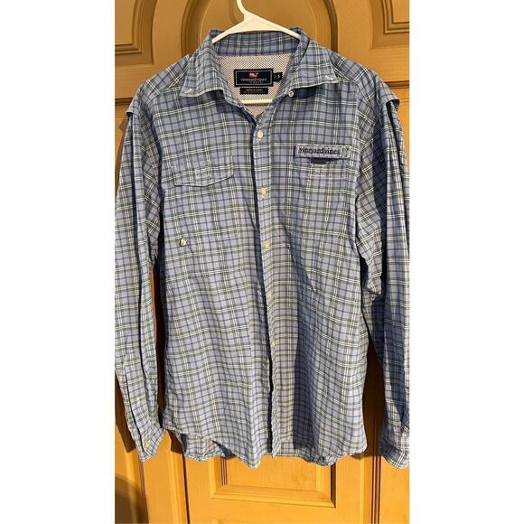 Vineyard Vines Men's Plaid Long Sleeve Button Down Harbor Shirt Blue Size Small - Picture 3 of 9